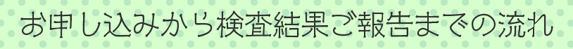 お申し込みから検査結果ご報告までの流れ