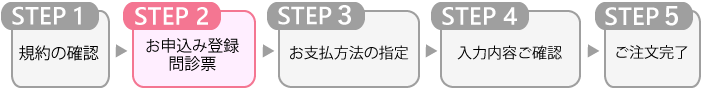 STEP.2 お申し込み登録・問診票
